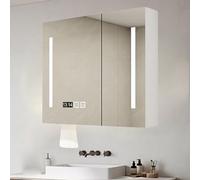 Miroir de salle de bain LED avec récipient anti-buée Miroir de maquillage lumineux avec mur 3 lumières pour une superbe décoration de salle de bain