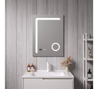 Miroir de salle de bain LED 'Chambave' avec 120 LED cadre en aluminium 60 x 80 cm argenté