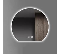Miroir de salle de bain LED demi-lune, miroir de maquillage intelligent à intensité variable, rétroéclairé mural anti-buée, clarté HD, lumière chaude/froide/neutre pour une réflexion parfaite