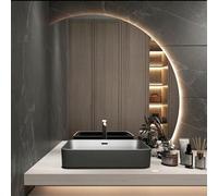 Miroir De Salle De Bain LED En Demi-cercle Irrégulier, Grands Miroirs Muraux Avec Antibuée, Intensité Variable, HD, Lumière LED 3 Couleurs, 50CM|60CM|70CM|80CM|90CM Miroir De Courtoisie LED ( Color :