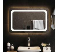 Miroir de salle de bain LED en verre 80 x 50 cm avec protection IP65, port USB, montage mural, éclairage pour salle de bain, chambre à coucher, couloir, miroir cosmétique pour le maquillage et le