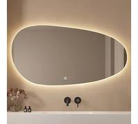 Miroir de salle de bain LED intelligent - Contrôle tactile, anti-buée, éclairage 3 couleurs à intensité variable, sécurité anti-explosion, 40 x 60 cm - Idéal pour les salles de bains contemporaines
