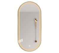 Miroir de Salle de Bain LED Intelligent,Miroir Ovale Doré avec Éclairage Tactile 3 Couleurs, Lumière Avant et Arrière, Anti-Buée, Design Moderne pour Toilette, Douche ou Vanité
