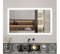 Miroir de salle de bain LED - Marque - Modèle - Anti-buée - Gradation infinie - Fonction mémoire