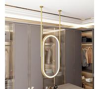 Miroir de salle de bain LED ovale élégant, miroir mural décoratif avec cadre en métal et supports de suspension, idéal pour dressing et décoration d'intérieur (50 x 70 cm)