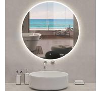 Miroir de Salle de Bain Led rond 120cm, avec Anti-fog, Eclairage Blanc froid, Dimmable, Auto-extinction après 1h