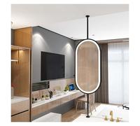 Miroir de salle de bain LED rotatif à 360° avec 3 couleurs de lumière à intensité variable - Miroir mural éclairé pour salon, chambre à coucher et dressings (noir, 40 x 90 cm)
