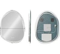 Miroir de salle de bain LED sans cadre, contrôle par capteur tactile, fonctionnalité antibuée, 70x90CM (28x36 pouces)