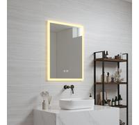 Miroir de salle de bain LED 'Scafa' avec 120 LED cadre en aluminium 45 x 60 cm blanc
