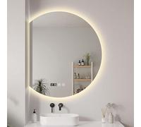 Miroir De Salle De Bain LED Semi-ular De 50 Cm, Miroir Mural Rétroéclairé, Miroir éclairé De Manière Irrégulière avec Lumière, Temps D’Affichage, Left, 70cm(27.5in)