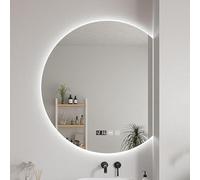 Miroir De Salle De Bain LED Semi-ular De 50 Cm, Miroir Mural Rétroéclairé, Miroir éclairé De Manière Irrégulière avec Lumière, Temps D’Affichage, Right, 70cm(27.5in)