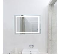 Miroir de salle de bain LED - Verre trempé - 70x50 cm - Blanc - 22W - 50000 heures