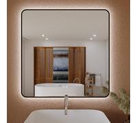 Miroir de Salle de Bain Lumineux avec Éclairage LED - Fabriqué en Espagne - Système Anti-buée - 3 Températures de Couleur - Intensité Réglable - 80x80 cm