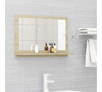 vidaXL Miroir salle de bain Chêne sonoma 60x10,5x37 cm Bois ingénierie Multicolore