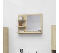 Miroir de Salle de Bain Maquillage Courtoisie Gris Béton Bois Ingénierie vidaXL