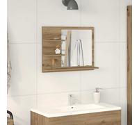Miroir de Salle de Bain Maquillage Courtoisie Gris Béton Bois Ingénierie vidaXL
