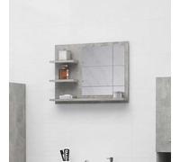 Miroir de Salle de Bain Maquillage Courtoisie Gris Béton Bois Ingénierie vidaXL
