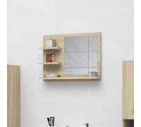 Miroir de Salle de Bain Maquillage Courtoisie Gris Béton Bois Ingénierie vidaXL