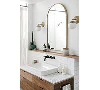 Miroir de salle de bain - Miroir arqué effet brossé - Miroir mural doré