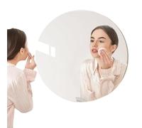 Miroir De Salle De Bain - Miroir De Maquillage Mural Rond En Acrylique 40 X 40 Cm | Miroirs De Courtoisie Adhésifs Pour Salle De Bain | Feuille De Miroir Acrylique Pour Miroir De Salle De Bain | Décor