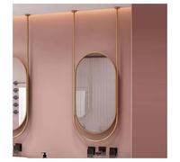 Miroir de Salle de Bain, Miroir Ovale à Barre de Suspension avec Cadre en métal (doré, 50 x 80 cm)