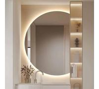 Miroir de salle de bain moderne à DEL - Anti-buée tricolore à intensité variable avec contrôle tactile Design demi-cercle 99/109/119 cm - Idéal pour une décoration d'intérieur élégante et des