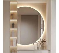 Miroir de salle de bain moderne à DEL - Triple couleur à gradation variable anti-buée Interrupteur tactile mural demi-cercle design 39/119/119,4 cm - Éclairage élégant pour salles de bains