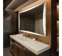 Miroir de salle de bain moderne avec éclairage LED 100x100 cm | Couleur LED : Blanc froid 7000K | Interrupteur de rétro-éclairage : tactile | LED077
