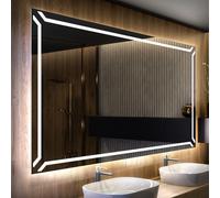 Miroir de salle de bain moderne avec éclairage LED 100x90 cm | Couleur LED : Blanc froid 7000K | Interrupteur de rétro-éclairage : tactile | LED129