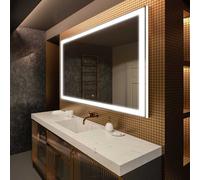 Miroir de salle de bain moderne avec éclairage LED 140x50 cm | Couleur LED : Blanc froid 7000K | Interrupteur de rétro-éclairage : tactile | LED001