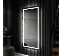 Miroir de salle de bain moderne avec éclairage LED 80x190 cm | Grand miroir mural pour couloir | Couleur LED : Blanc froid 7000K | Interrupteur de rétro-éclairage : capteur | PIO015