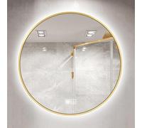 Miroir de salle de bain mural à DEL à intensité variable, miroir de maquillage anti-buée avec 3 couleurs de lumière, étanche IP44, contrôle tactile pour une utilisation pratique