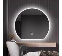 Miroir de salle de bain mural anti-buée à DEL de 101,6 cm à intensité variable, design demi-cercle rétroéclairé anti-explosion, option de 81,3 cm disponible pour un style et une fonctionnalité