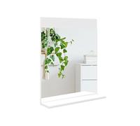 HOMCOM Miroir mural de salle de bain avec étagère de rangement 50 x 12 x 60 cm Blanc