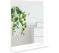 Miroir de salle de bain mural avec étagère intégrée - dim. 50 x 12 x 60 cm - blanc Blanc G