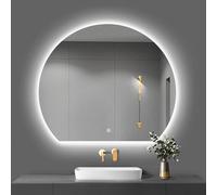 Miroir De Salle De Bain Mural Rétroéclairé éclairé Illumié, Miroir De Vaity LED Irrégulier, Sigle Touch 3 Couleurs De Lumière Lumineuse Adjustmet Explosio-Proof, Right, 80cm/31.5in