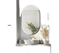 Miroir de salle de bain ovale sans cadre, verre durable, style minimaliste ,32x20 pouces