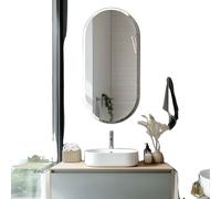 Miroir de salle de bain ovale sans cadre, verre durable, style minimaliste ,48x24 pouces