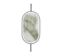 Miroir de Salle de Bain Ovale Suspendu et éclairé par LED, for Maquillage et Rasage, avec 3 Couleurs réglables, idéal for la décoration d'un Appartement d'hôtel(Black,60x100cm)