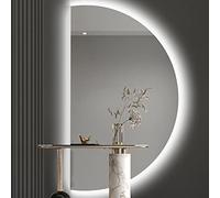 Miroir de salle de bain rétroéclairé à DEL de 101,6 cm, anti-buée, anti-expone, à intensité variable, 3 couleurs, pour maquillage et toilettage, design moderne, couleur du côté droit