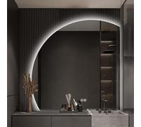 Miroir de salle de bain rétroéclairé à DEL de 50 cm avec Smart Touch Anti-buée Éclairage 3 couleurs Grand miroir de maquillage pour salles de bains modernes