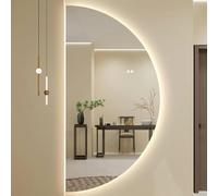 Miroir de salle de bain rétroéclairé à LED, miroir mural irrégulier double contact, anti-buée, miroir décoratif moderne pour la maison, miroir de courtoisie élégant pour un toilettage parfait