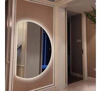 Miroir De Salle De Bain Rétroéclairé avec 3 Lumières Colorées, Antibuée, à Intensité Variable, Miroir De Courtoisie LED Demi-Lune sans Cadre, Miroir Mural 8, Left Cut, 70 * 100cm