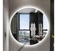 Miroir de salle de bain rond à LED - Rétroéclairé avec interrupteur tactile, changement de couleur, anti-buée, miroir Vani mural pour décoration d'intérieur moderne