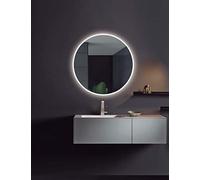 Miroir de salle de bain rond de 70 cm - Illuminé avec capteur anti-buée IRC > 80 - Contrôle marche/arrêt - Design élégant de Londres pour salle de bain moderne