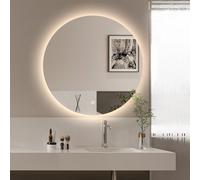 Miroir de salle de bain rond lumières LED 60cm rétroéclairé Rotorua M