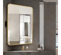 Miroir de salle de bain rotatif à 360° avec support pivotant, miroir de maquillage d'angle mural HD, design réglable et amovible pour salle de bain, chambre à coucher, dressing