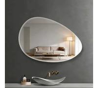 Miroir De Salle De Bain sans Cadre en Forme De Goutte avec Bord Biseauté, HD, Incassable, 47x71cm|54x81cm Miroir Mural Irrégulier pour Hall D'entrée, Salle De Bain, Couloir, Salon(47x71cm)