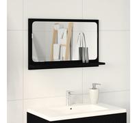 Miroir de salle de bain vidaXL en chêne noir 60x10,5x37 cm en bois reconstitué
