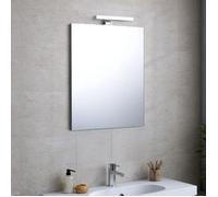Kiamami Valentina - Miroir de Salle de Bain 60x70 réversible avec Lampe chromée